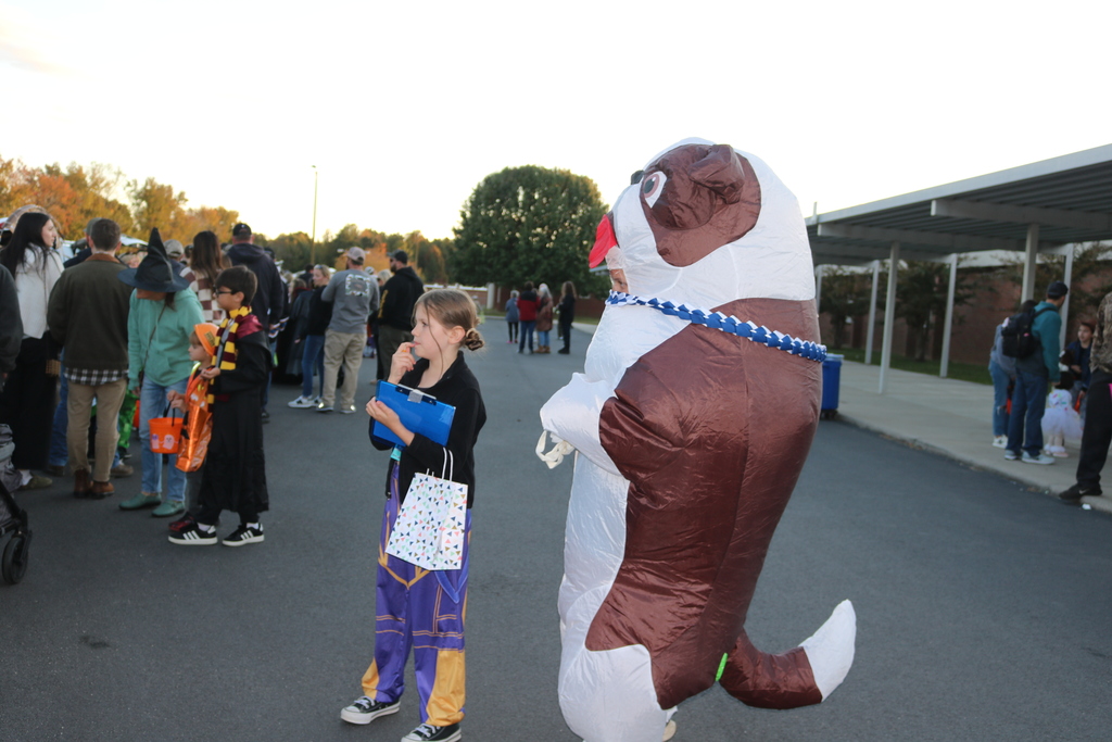 Students dressed up for Trunk or Treat