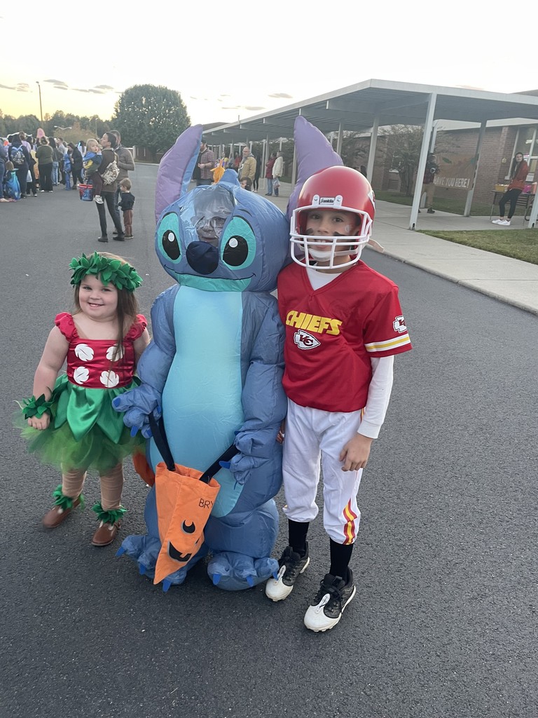 Students dressed up for Trunk or Treat