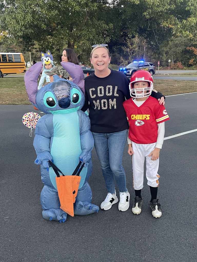 Students dressed up for Trunk or Treat