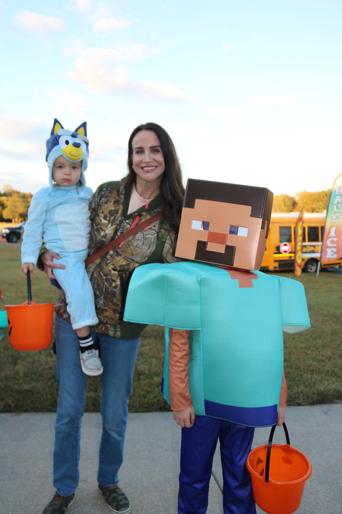 Family dressed up for Trunk or Treat