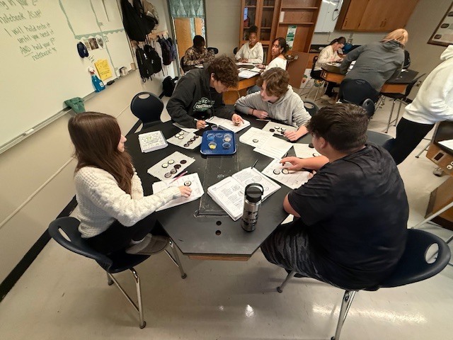 Students working on a mitosis oreo lab