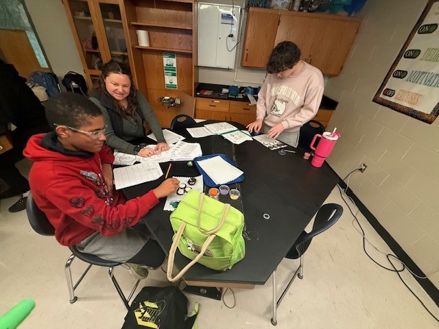 Students working on a mitosis oreo lab