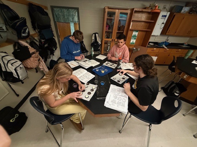 Students working on a mitosis oreo lab
