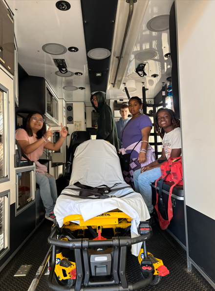 Students visiting the Mattaponit Rescue Squad