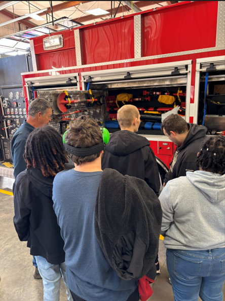 Students visiting the Walkerton Fire Department