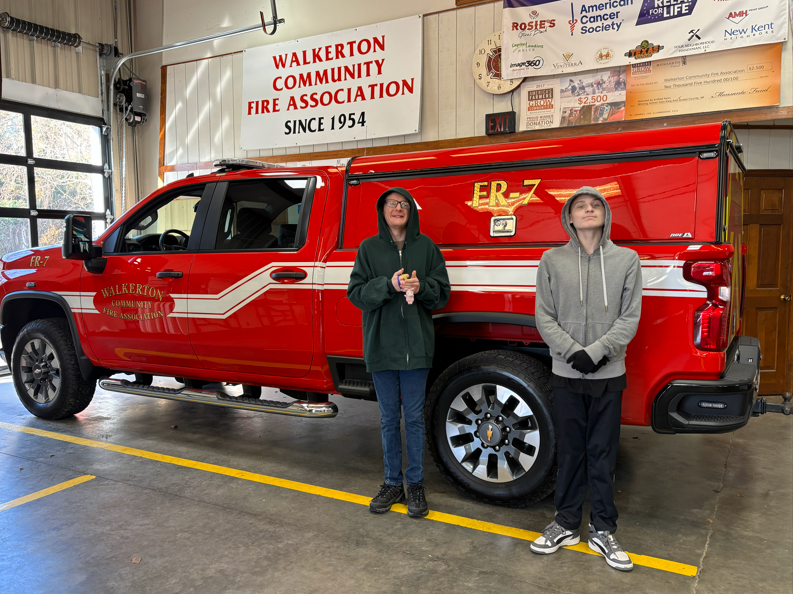 Students visiting the Walkerton Fire Department