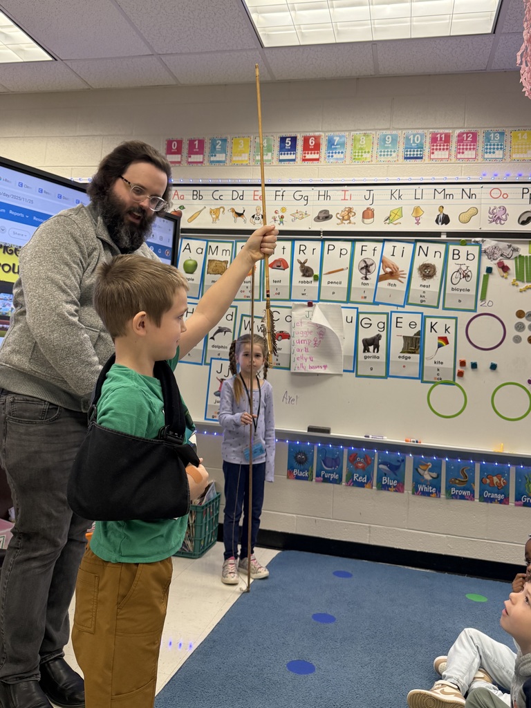 Students with Native American artifacts