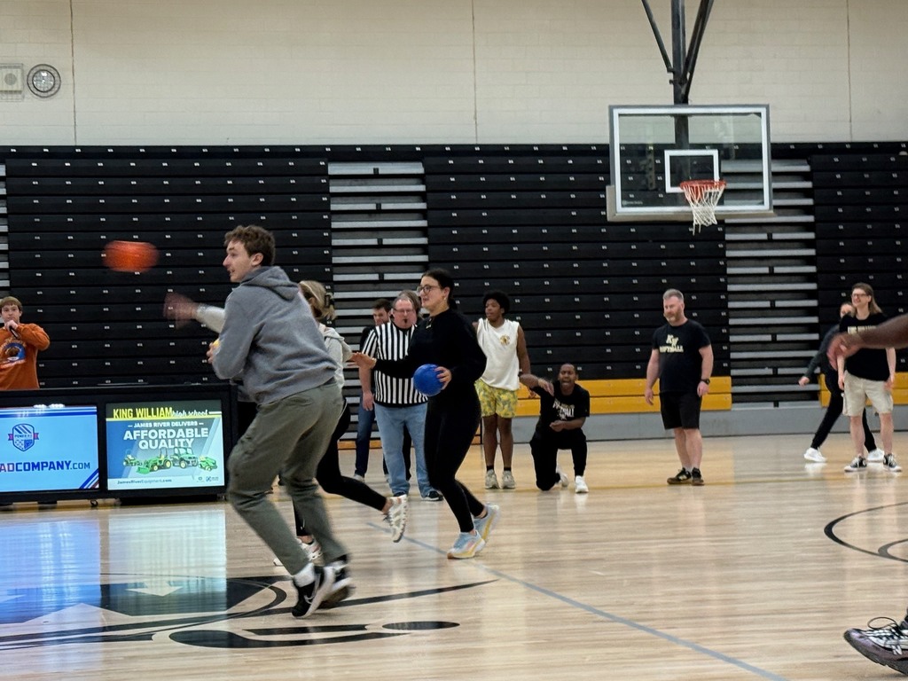 Students playing dodgeball