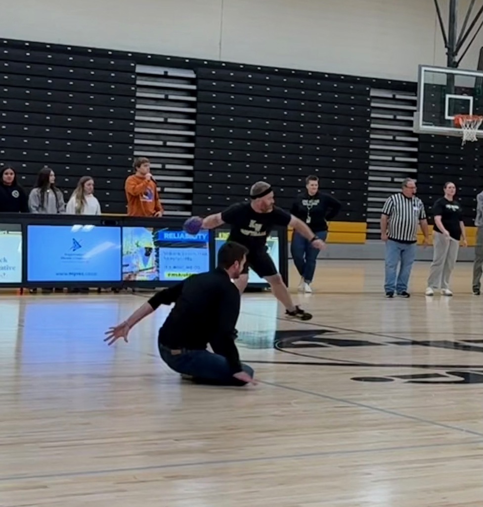 Teachers playing dodgeball