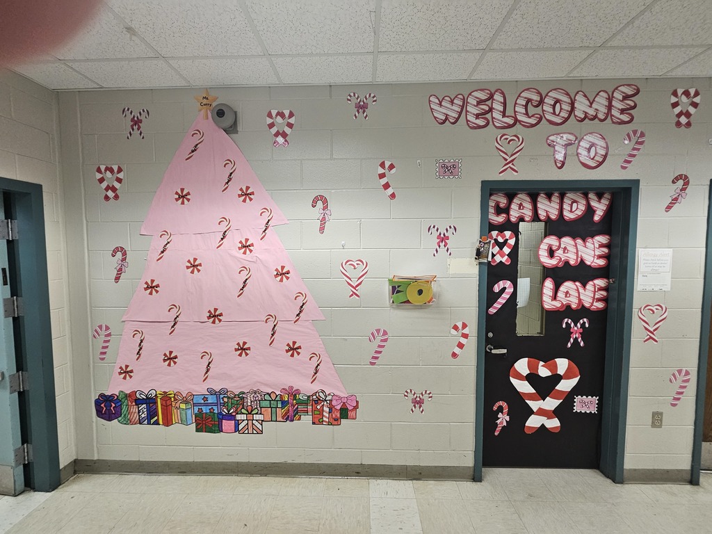 Pink Christmas Tree with candy canes all over