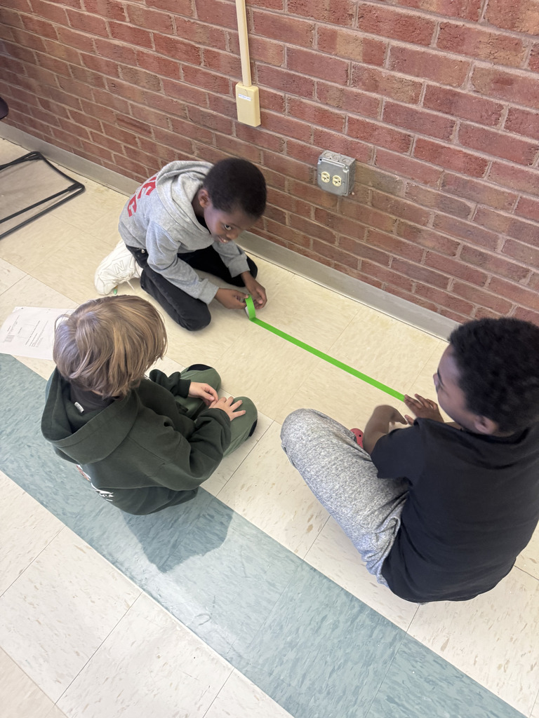 Mrs. Madison's class investigated area using tape & the floor tiles!