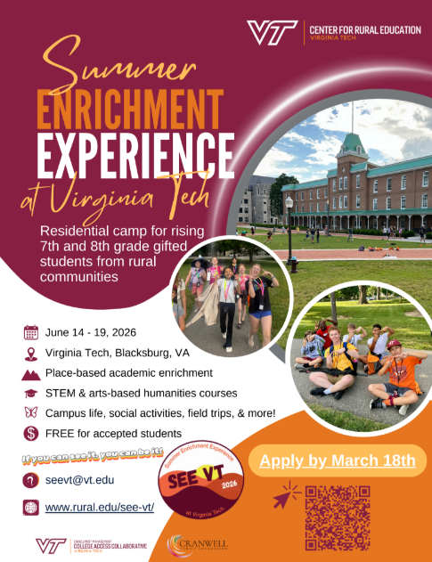 VT Summer Enrichment Experience for Rising 7th and 8th Graders