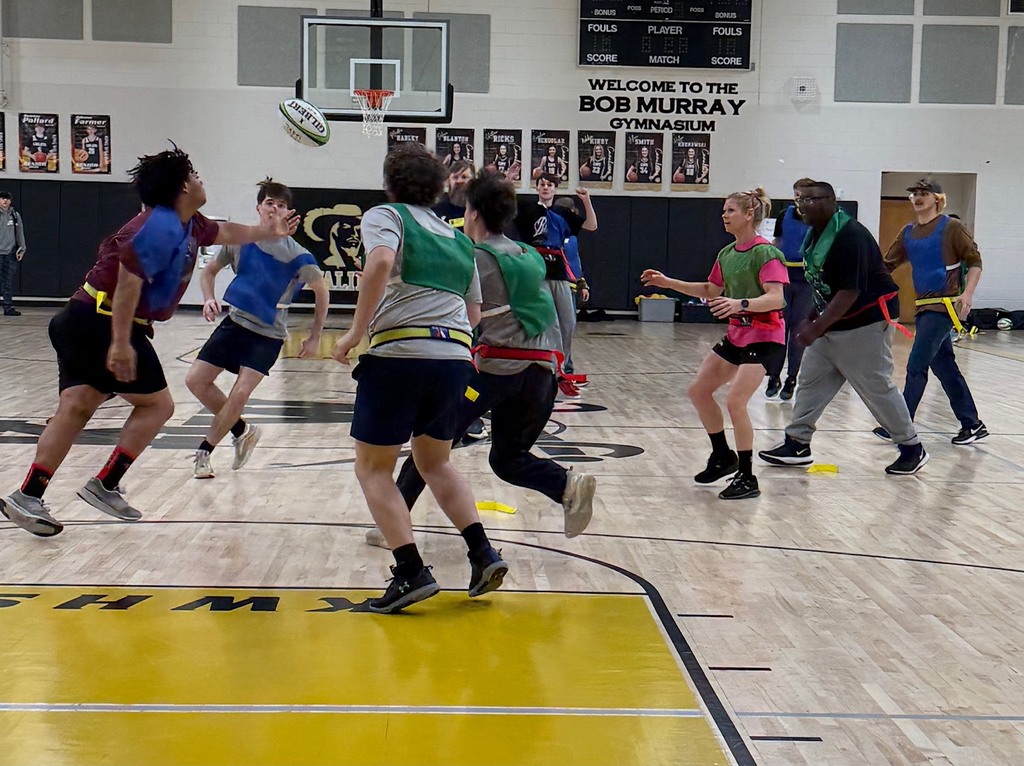 Sports and Rec Class learning Rugby