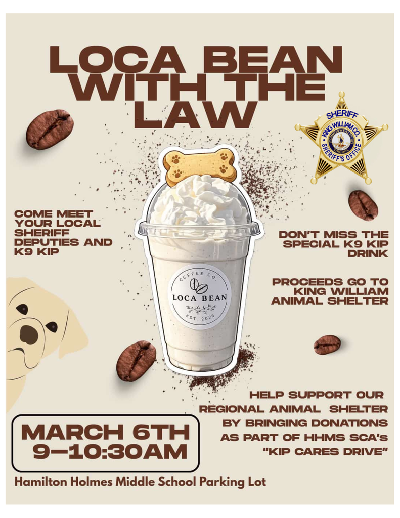 Loca Bean with the Law March 6th 9-10:30 AM at HHMS 