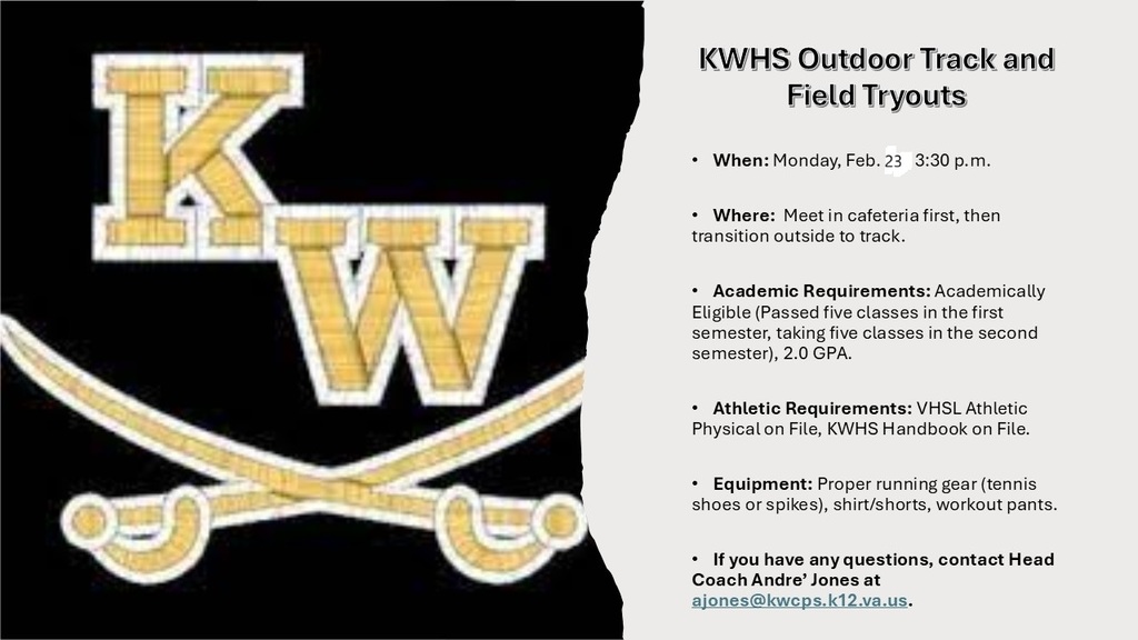 Outdoor track and field tryouts flyer