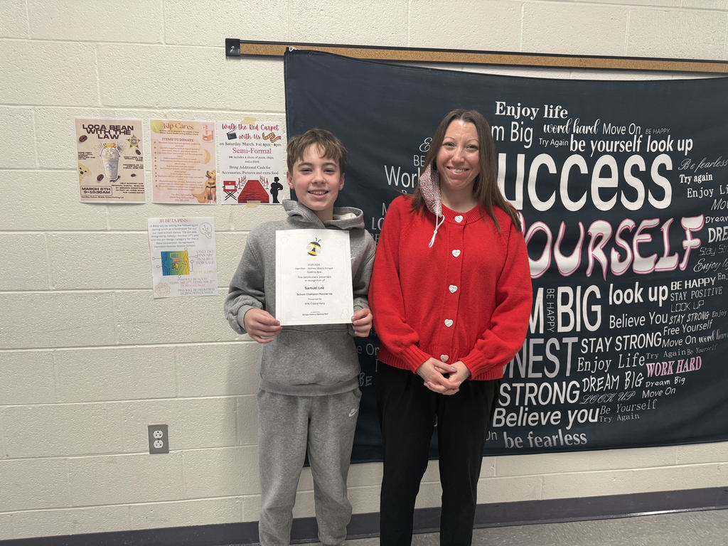 Spelling Bee Runner Up Samuel Lee and his English Teacher Mrs. Crystal Kelly