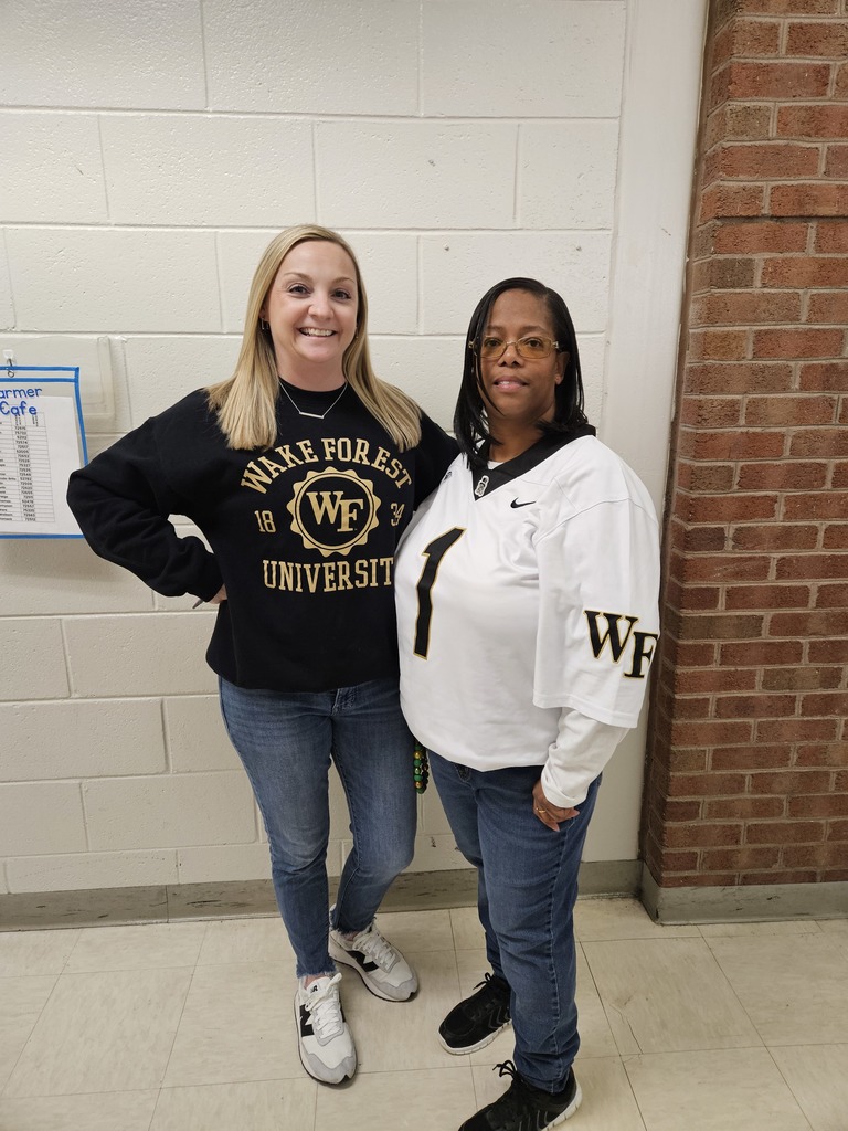 2 Teachers wearing matching Wake Forest Jerseys