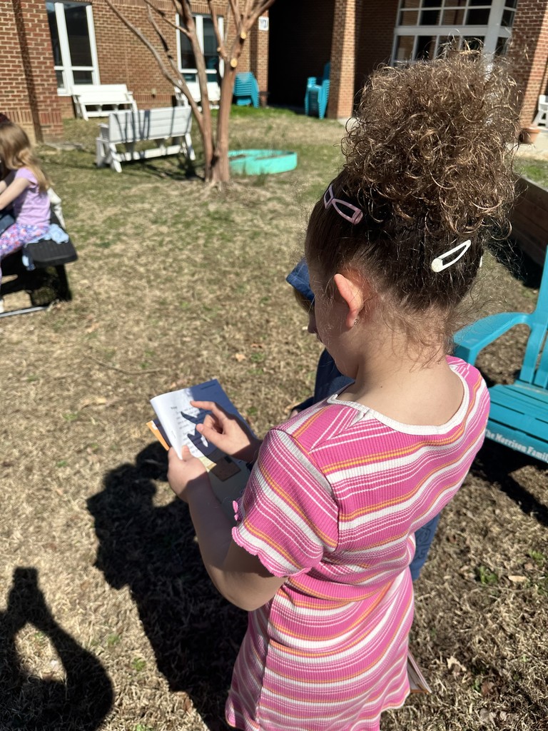 Students reading outside on a beautiful sunny day.