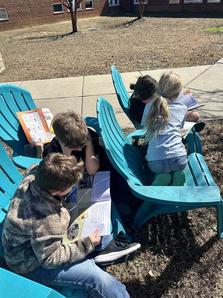 Students reading outside on a beautiful sunny day.