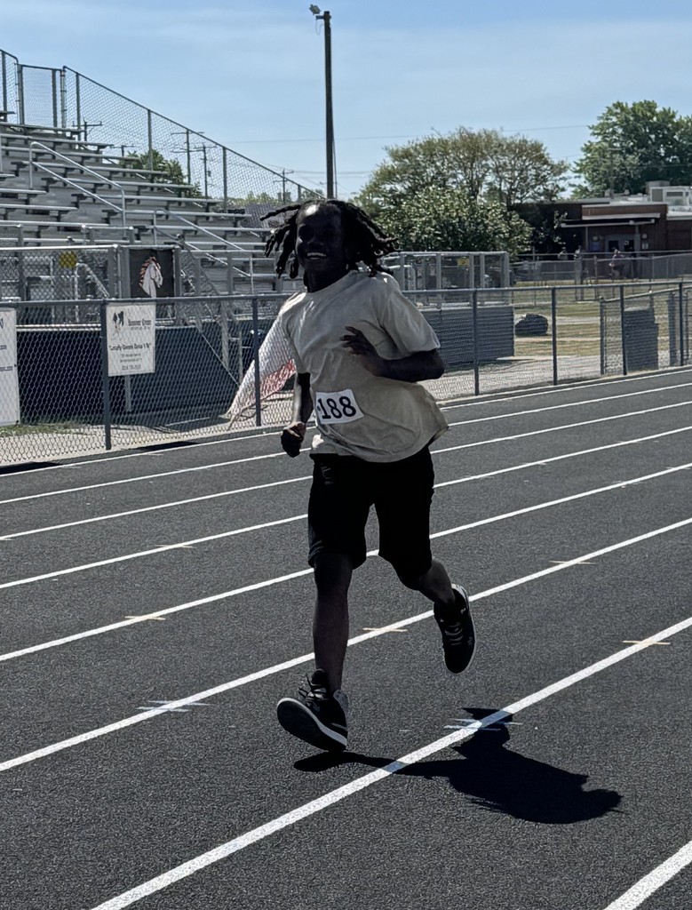 A student runner on the track