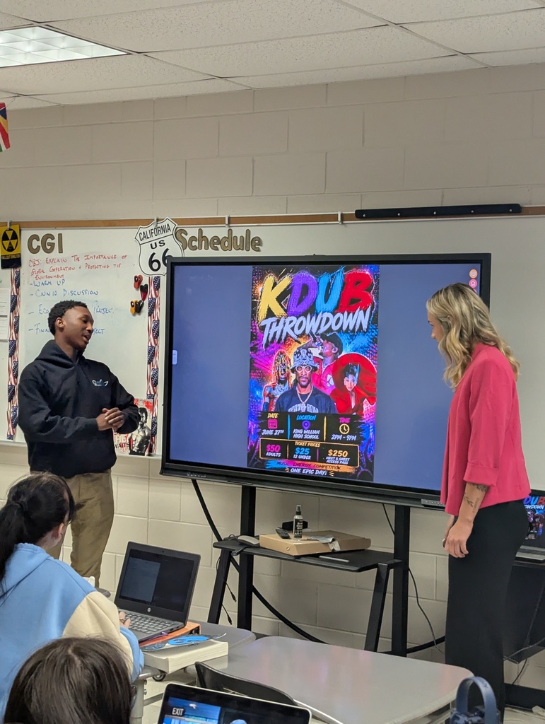 Students presenting about their community event