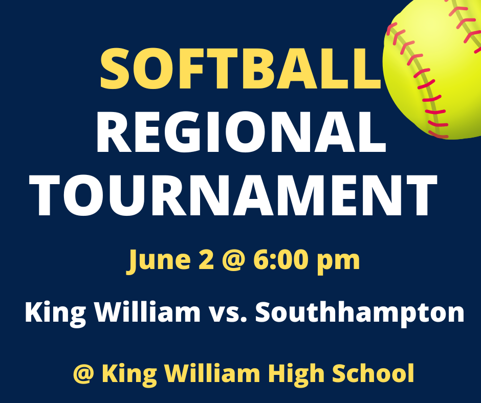 Softball regional tournament King William vs. Southhampton