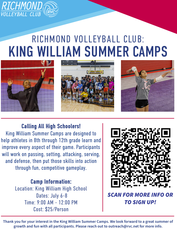 Richmond Volleyball Club: King William Summer Camps 