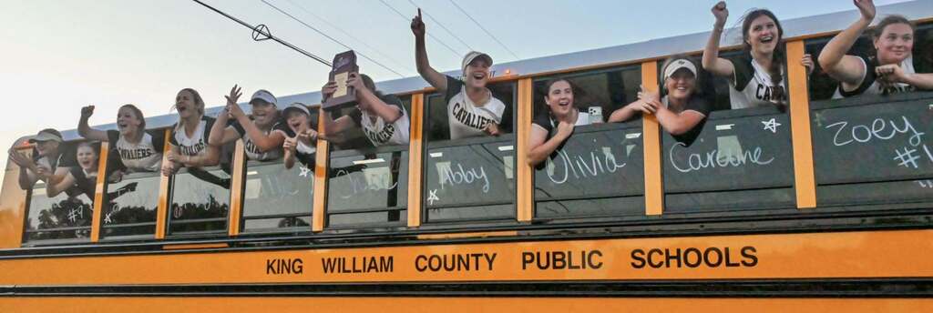 Softball team celebrates their win