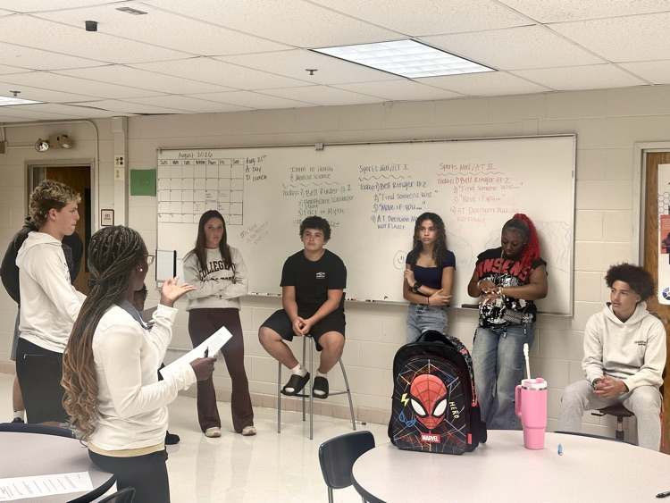 Students show their readiness for the new school year.