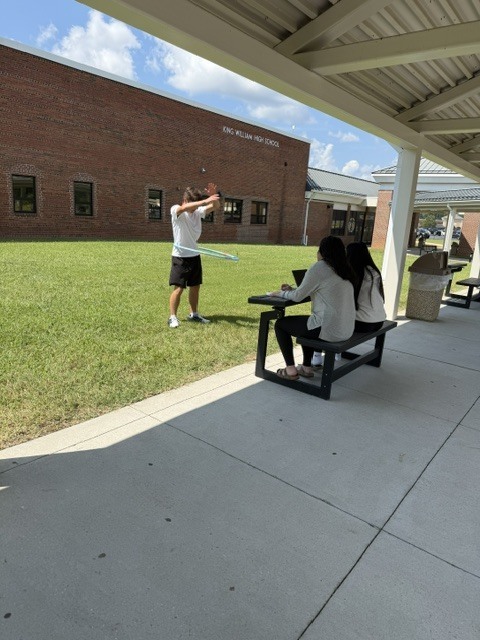 Hula hoop experiment - blindfolded student