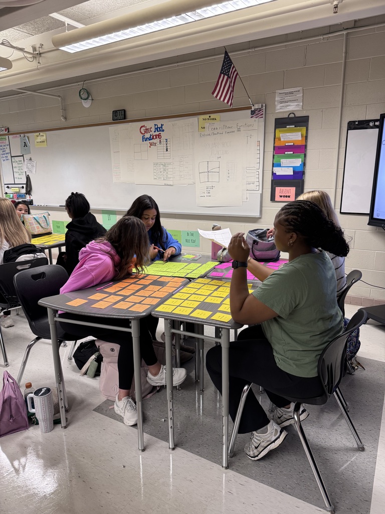 Students working on their card sort activity.