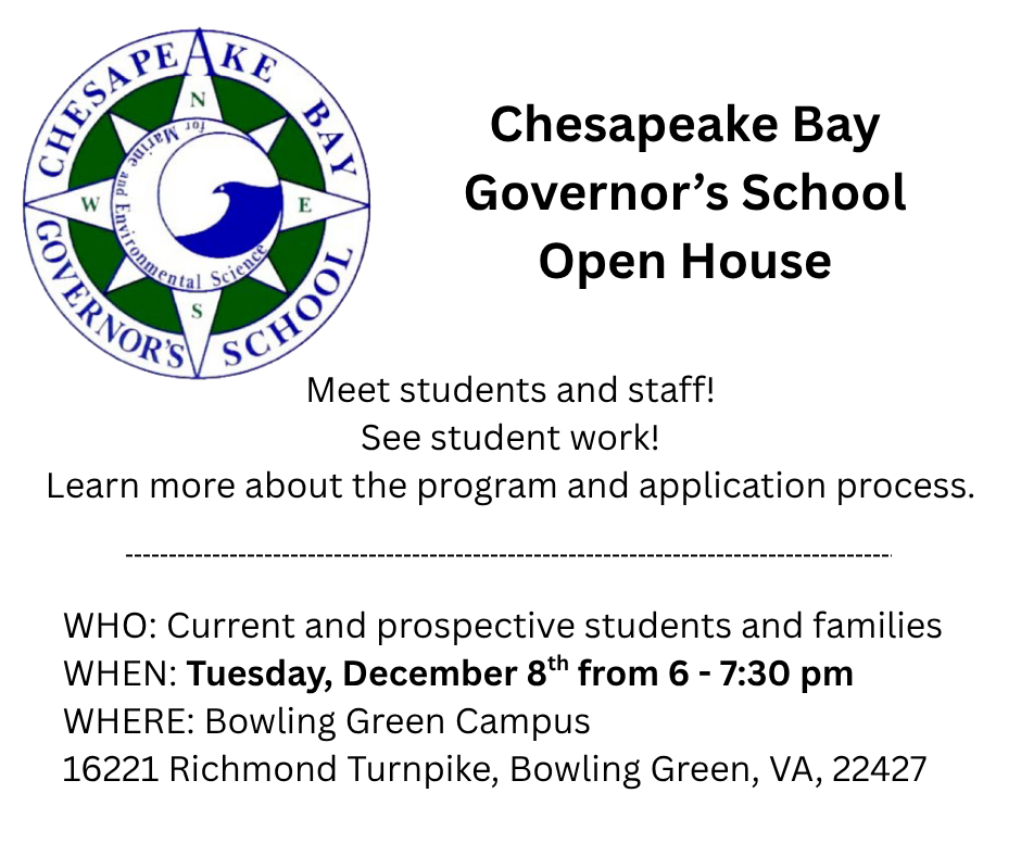 Open House for CBGS on December 8 flyer