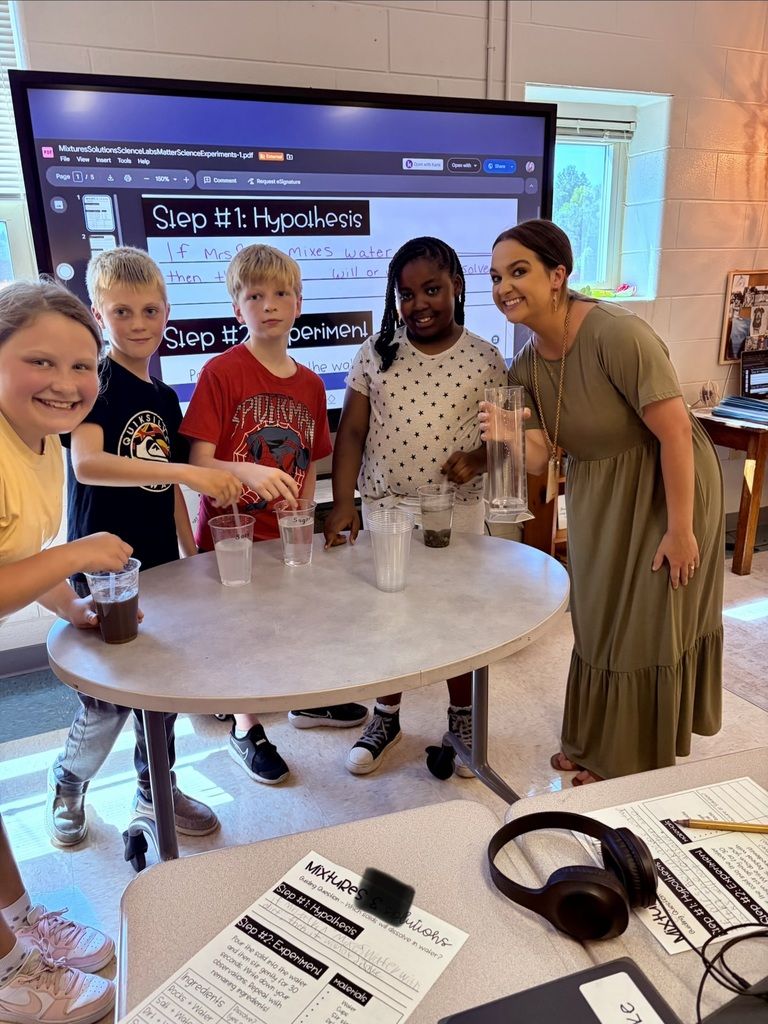Students completing an experiment