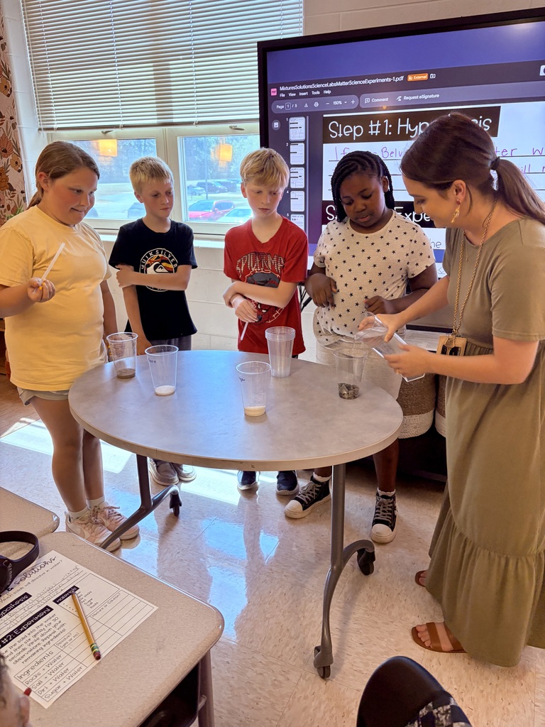 Students completing an experiment