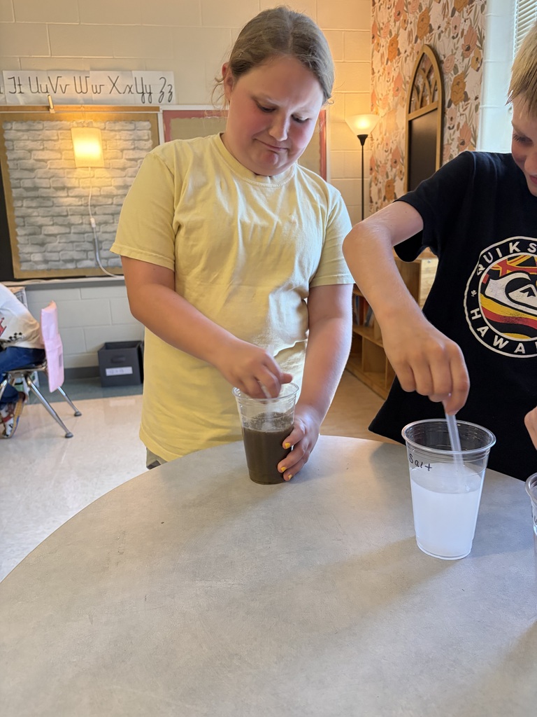 Students completing an experiment