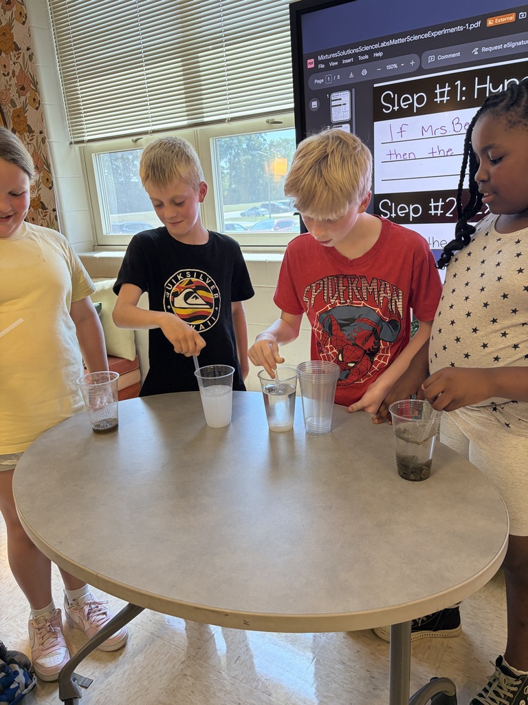 Students completing an experiment