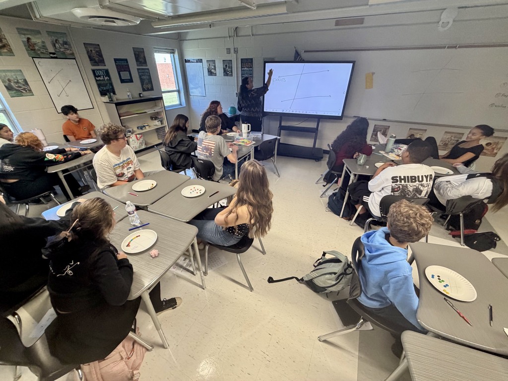 Geometry students play an academic game with M&M's.