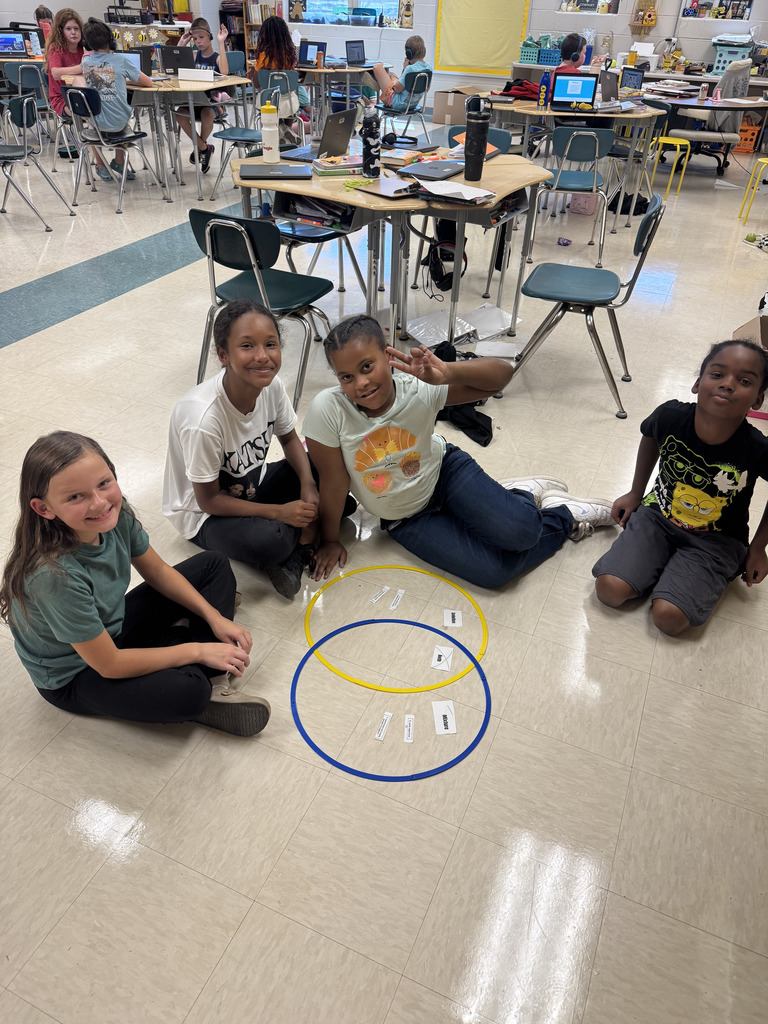 Students collaborating on classwork