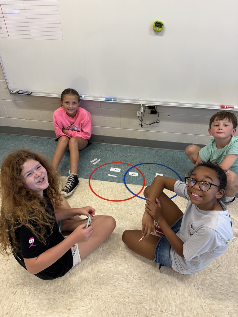 Students collaborating on classwork