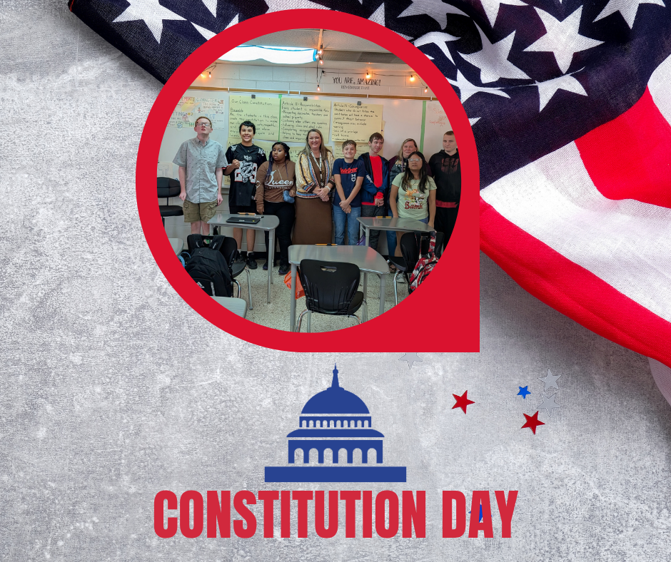 Student clebrating constitution day