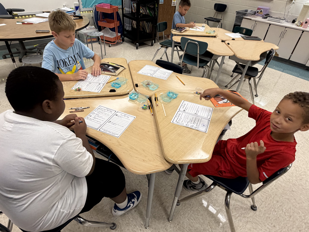 Students collaborating on classwork