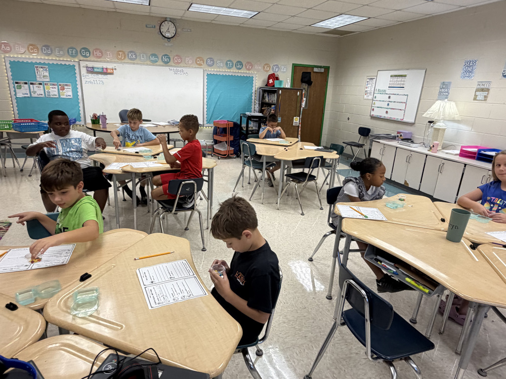 Students collaborating on classwork