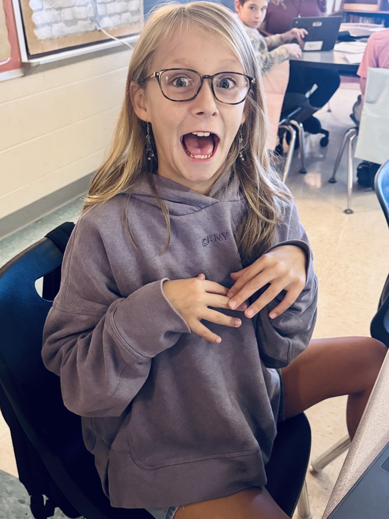 Student posing scared.