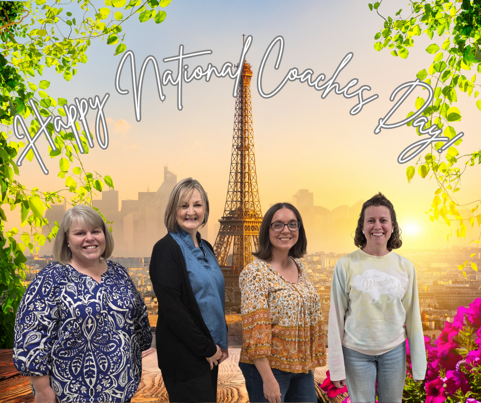 INstructional coaches of AES with a backdrop of Paris