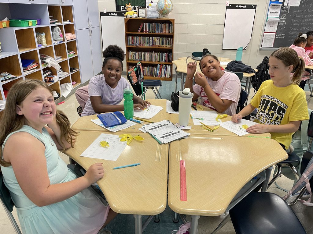 Students collaborating on classwork