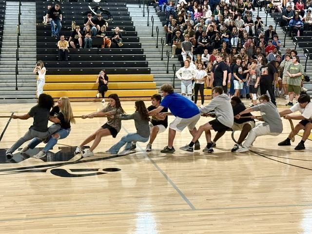 Pep rally tug of war