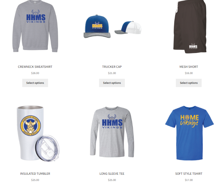 Merch on HHMS Site