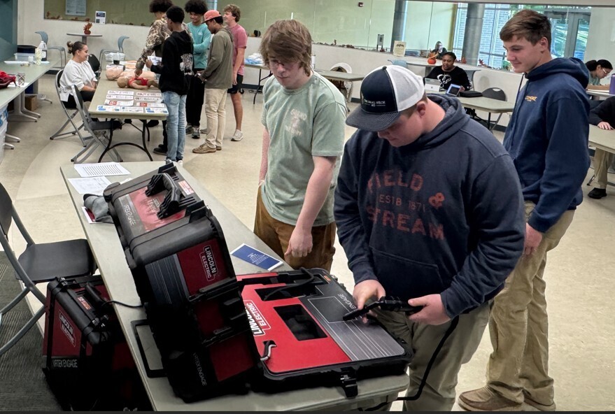 Students learning about future career fields