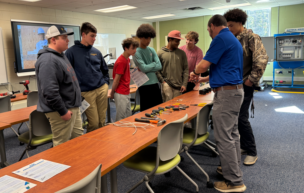 Students learning about future career fields