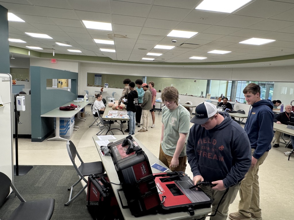 Students learning about future career fields
